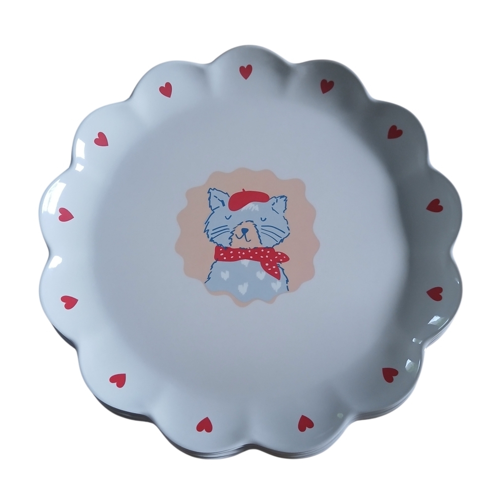 Set of 2 Target Pillowfort Plate Cat Design Bamboo & Melamine BPA Free 10.5"
